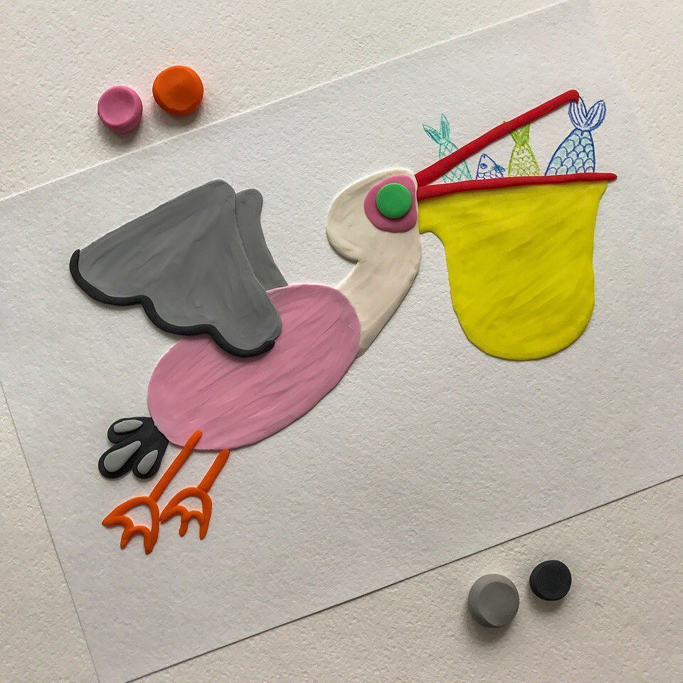 Мастер-класс: Рисуем пластилином пеликана.