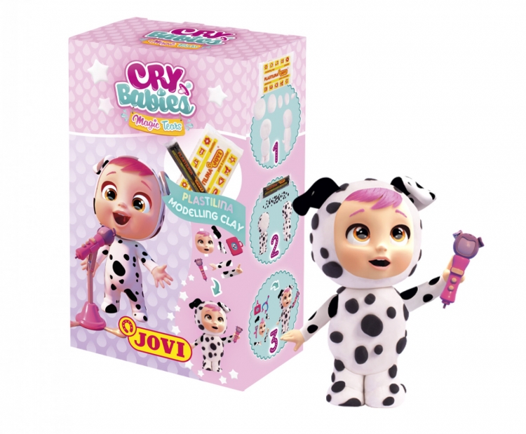 Набор для лепки JOVI Cry Babies Dotty пластилин 2 цвета + аксессуары из картона Art. CB102