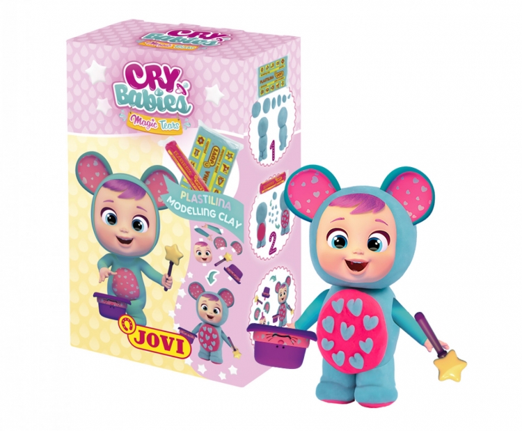 Набор для лепки JOVI Cry Babies Lala пластилин 2 цвета + аксессуары из картона Art. CB103